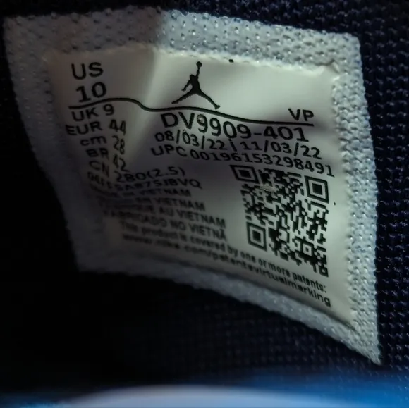 Air Jordan 37 Low Fraternity Basketball Blue Casual Sneakers size Men's 10