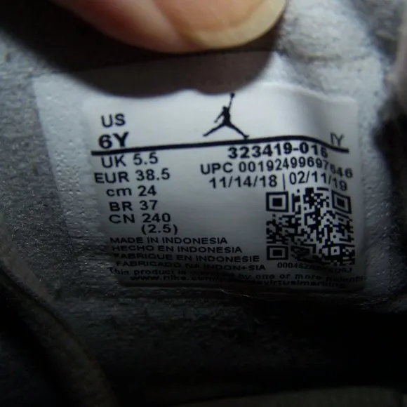 AIR JORDAN 6 RINGS GS COOL BASKETBALL SNEAKERS 6Y