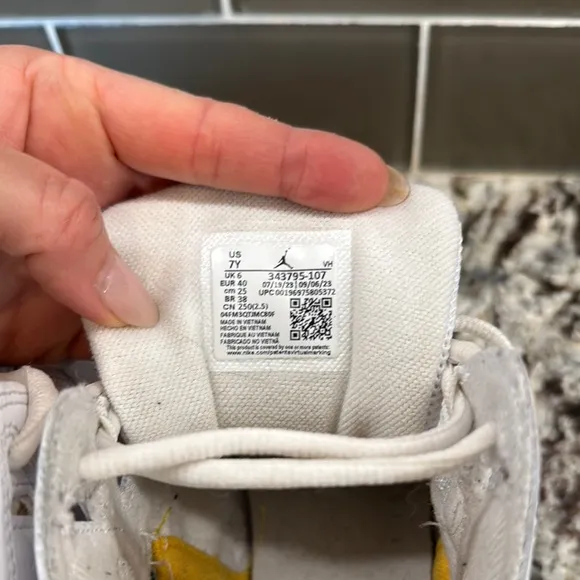 Air Jordan White and Yellow Sneakers