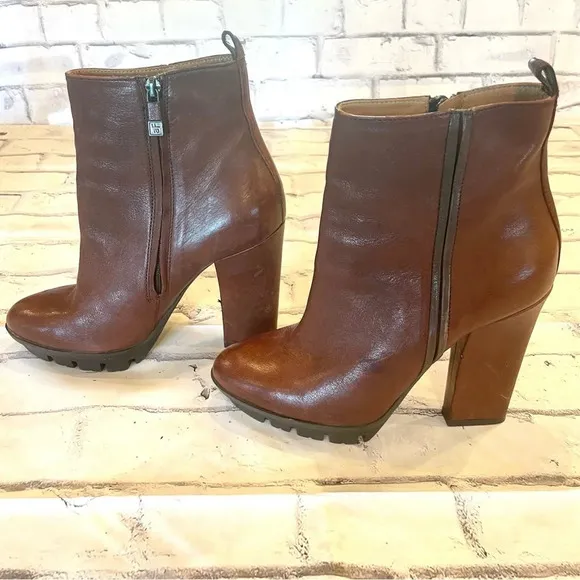 Alberto Fermani Womens Vervelli Lug Sole Leather Ankle Booties Chunky Sz 39 (9)