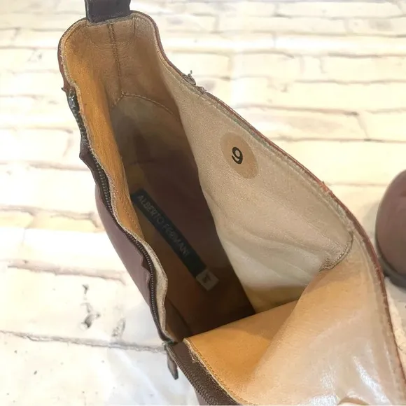 Alberto Fermani Womens Vervelli Lug Sole Leather Ankle Booties Chunky Sz 39 (9)