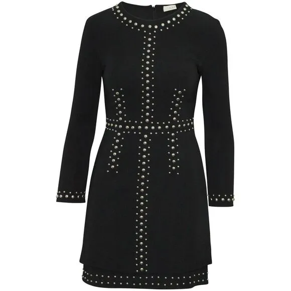 A.L.C. Madison Studded Cocktail Mini Dress in Black Viscose