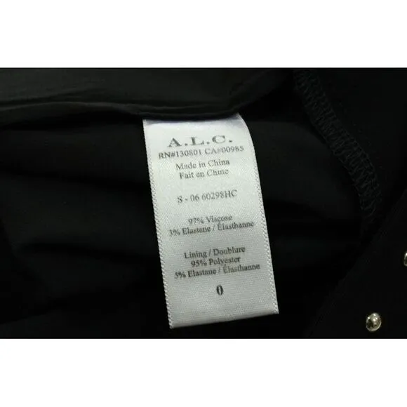 A.L.C. Madison Studded Cocktail Mini Dress in Black Viscose