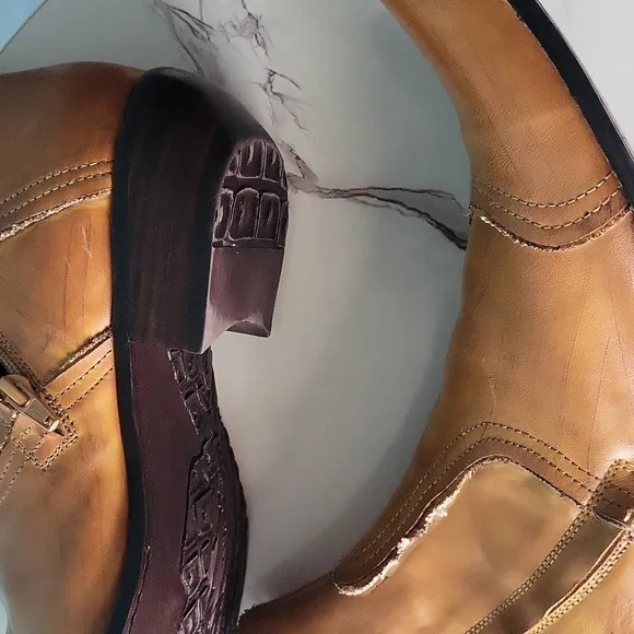 Aldo Brown and Tan men's ankle Boots with Smooth Leather and Pointed Toe