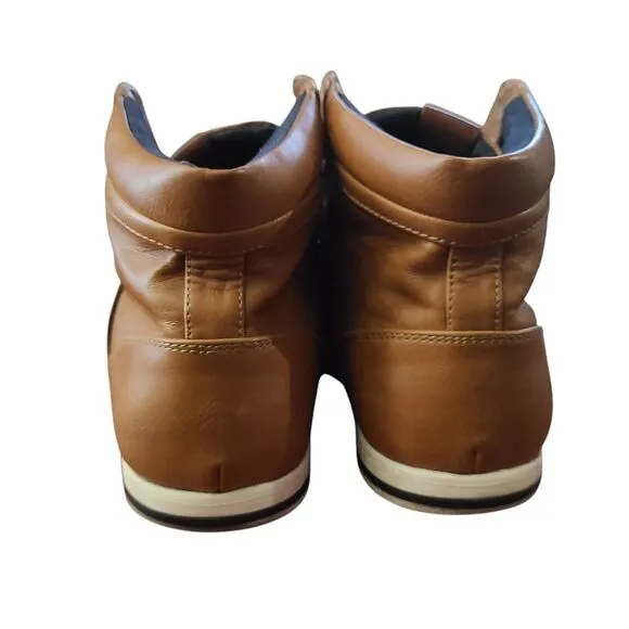 Aldo Brown Leather High-Top Sneakers Men's Size 10