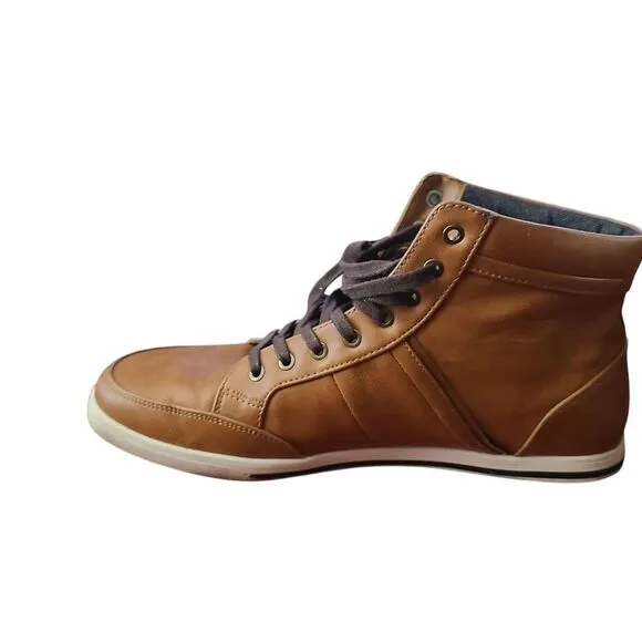 Aldo Brown Leather High-Top Sneakers Men's Size 10