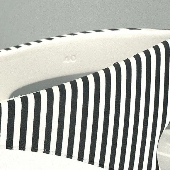 ALEGRÍA By PG LITE &quot;ODE&quot; WHITE WITH BLACK STRIPES THONG-TOE FLIP FLOPS SANDALS🆕