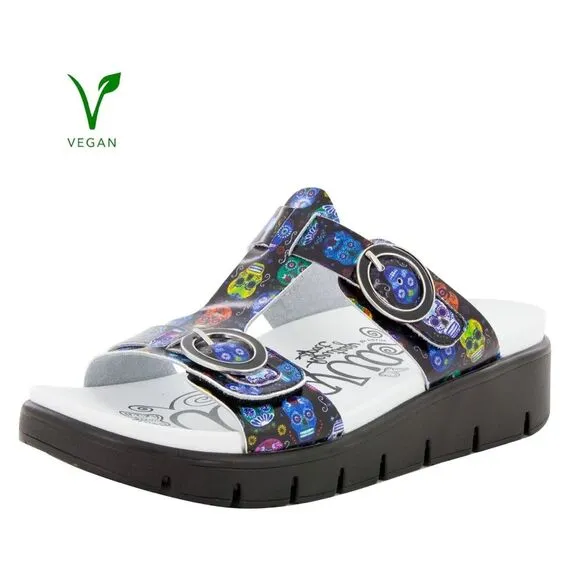 Alegria Vita Sugar Skulls Slide Sandals Size 36 | 6-6.5