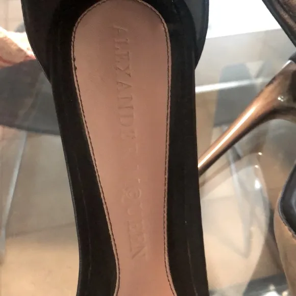 Alexander McQueen stud ankle tie lamb skin sandals