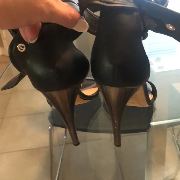 Alexander McQueen stud ankle tie lamb skin sandals