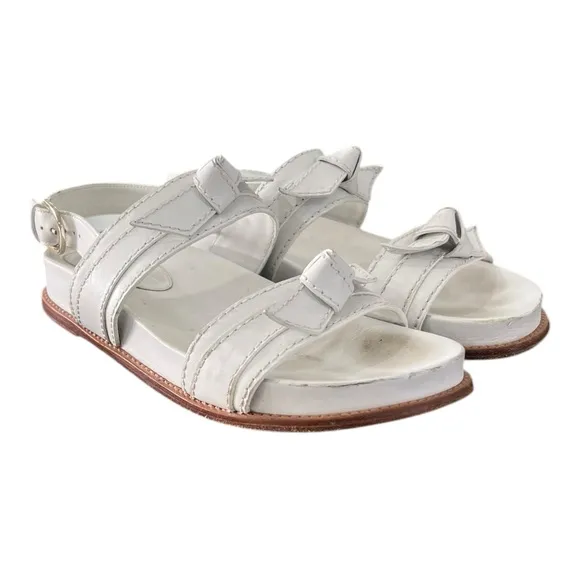 Alexandre Birman Clarita Sport Sandal White  Leather US Size 7.5 EU 38.5