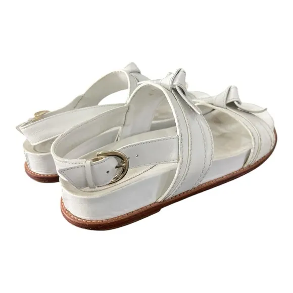 Alexandre Birman Clarita Sport Sandal White  Leather US Size 7.5 EU 38.5