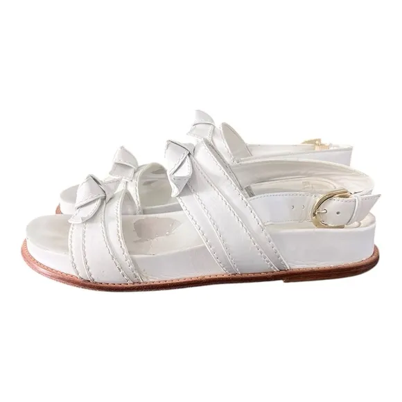 Alexandre Birman Clarita Sport Sandal White  Leather US Size 7.5 EU 38.5
