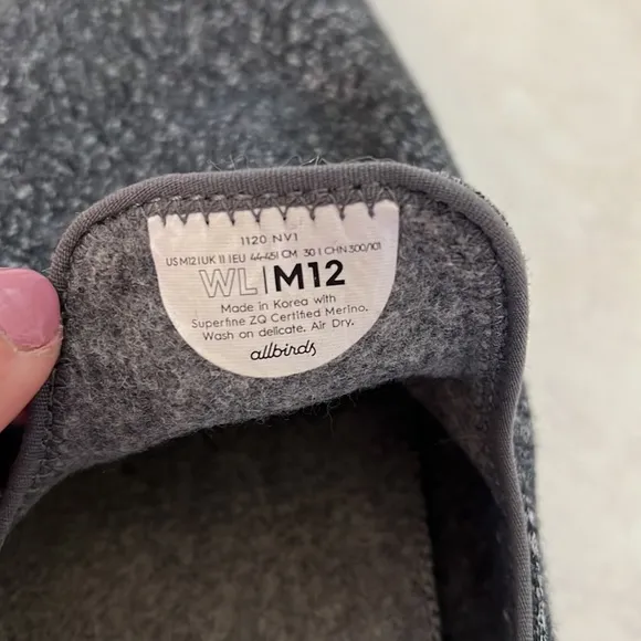 All birds loafers gray wool unisex sz large men medium women