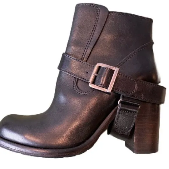 ALL SAINTS Chunky Strap Moto Ankle Boots