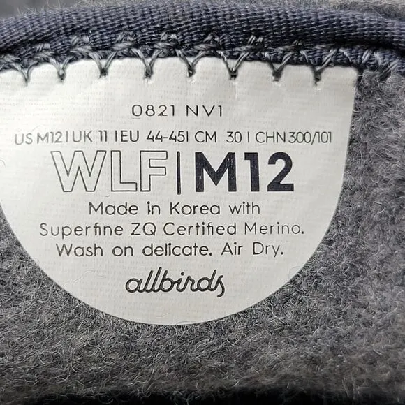 Allbirds Mens Wool Lounger Fluff Gray Loafers Size 10 M