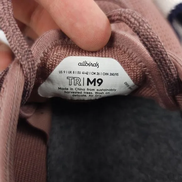 ALLBIRDS Tree Runners Harvest Pink Washable Sneakers Mauve 9 Minimal Athleisure