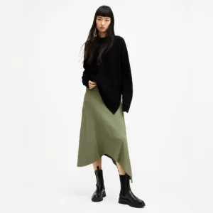 ALLSAINTS Gia Asymmetric Ribbed Skirt