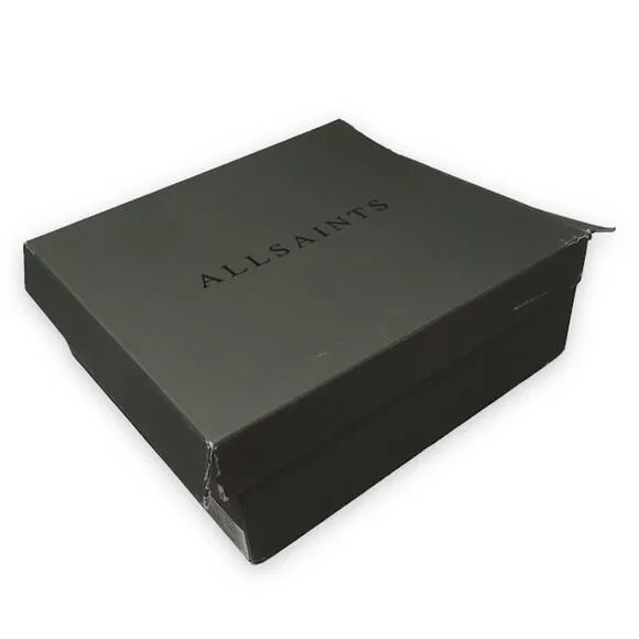 AllSaints Lira Leather Ankle Boots 7 Wrap-around Lace Up Zipper Womens Cargo