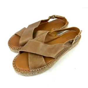 Alohas Marshmellow Sandal 41 Marshmellow Tan Leather Criss Cross Sandals 10