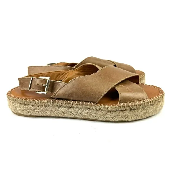 Alohas Marshmellow Sandal 41 Marshmellow Tan Leather Criss Cross Sandals 10