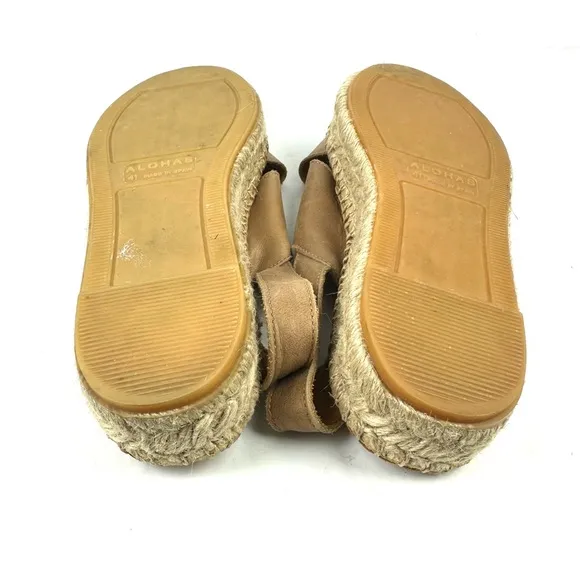 Alohas Marshmellow Sandal 41 Marshmellow Tan Leather Criss Cross Sandals 10