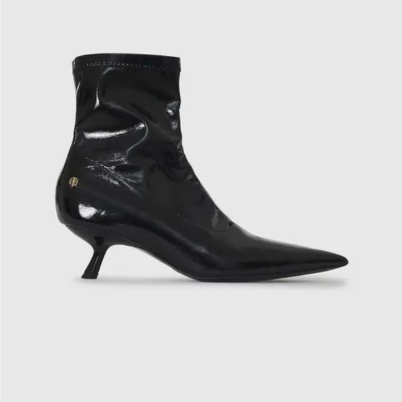 Anine Bing Black Heeled Hilda Boots with Pointed Toe