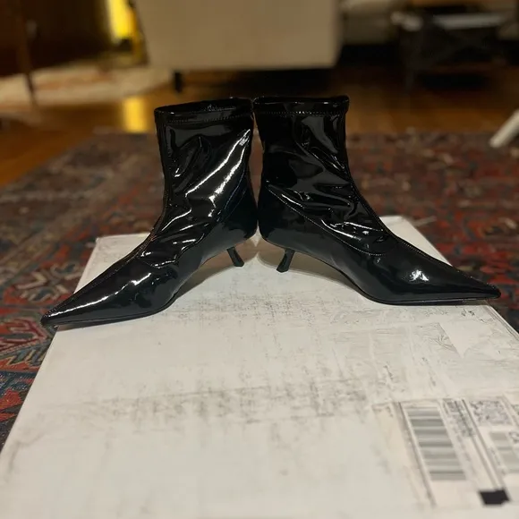 Anine Bing Black Heeled Hilda Boots with Pointed Toe