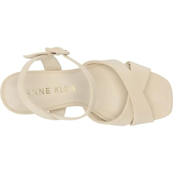 Anne Klein Women's Zena Heeled Sandal Size 7.5, Off-White - New