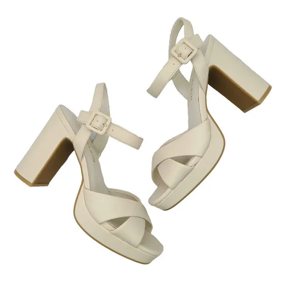Anne Klein Women's Zena Heeled Sandal Size 7.5, Off-White - New