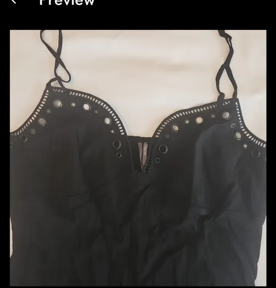 Anthropologie Black Sleeveless Sweetheart Midi Dress