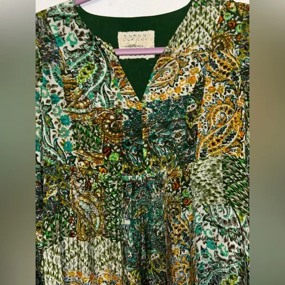 ANTHROPOLOGIE by Floreat Amelie 100% Silk Kimono Dress Size 0 oversized fit