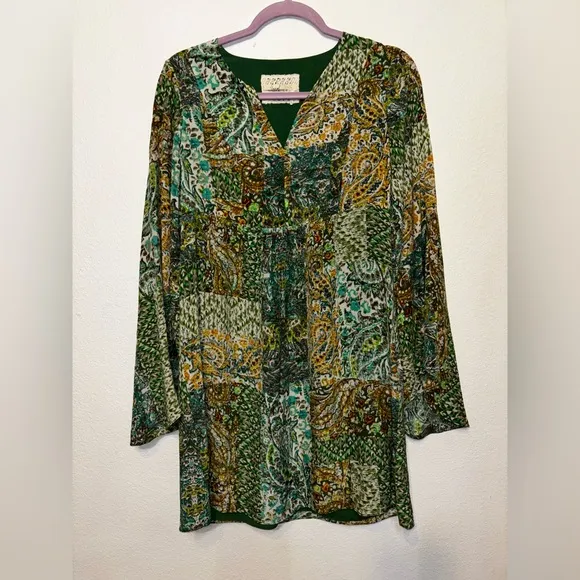 ANTHROPOLOGIE by Floreat Amelie 100% Silk Kimono Dress Size 0 oversized fit