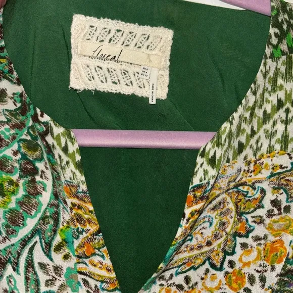 ANTHROPOLOGIE by Floreat Amelie 100% Silk Kimono Dress Size 0 oversized fit