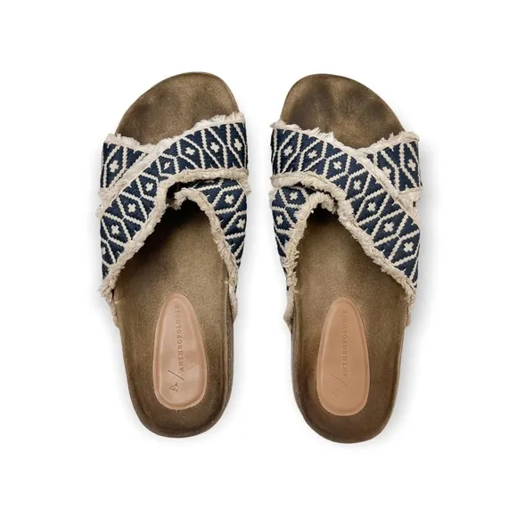 Anthropologie | Callie Criss Cross Slide Sandals