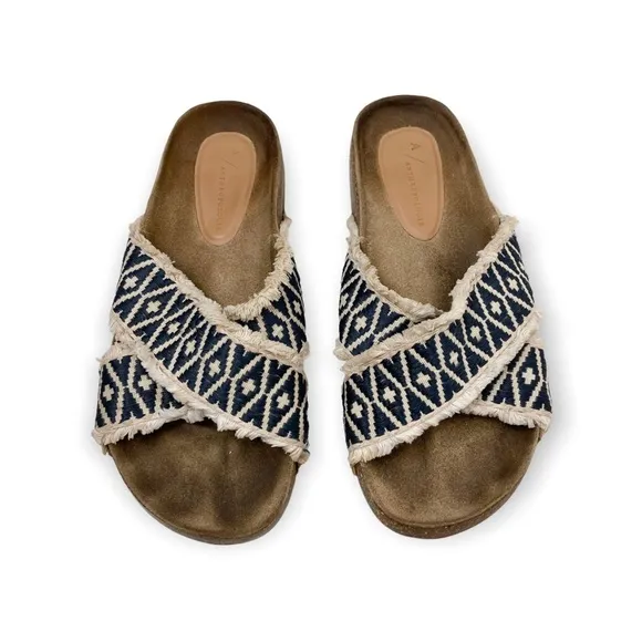 Anthropologie | Callie Criss Cross Slide Sandals
