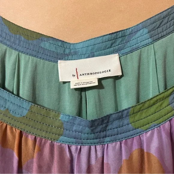 Anthropologie | Caroline Tiered Maxi Dress Floral Cotton Silk Popover Size XL