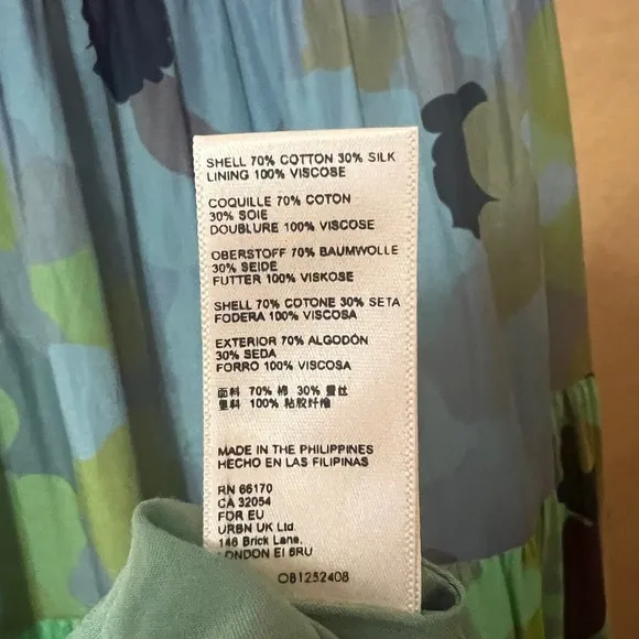 Anthropologie | Caroline Tiered Maxi Dress Floral Cotton Silk Popover Size XL