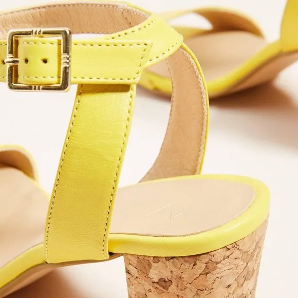 Anthropologie Elizabeth Cork-Heeled Sandals