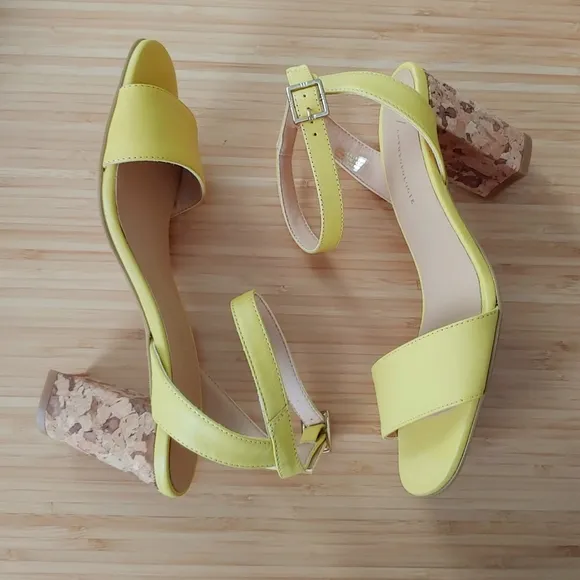 Anthropologie Elizabeth Cork-Heeled Sandals