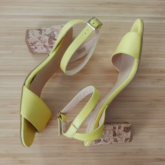 Anthropologie Elizabeth Cork-Heeled Sandals
