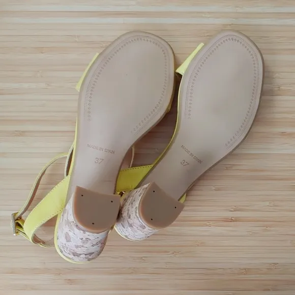 Anthropologie Elizabeth Cork-Heeled Sandals