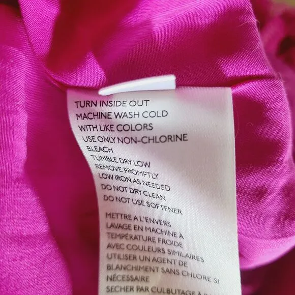 anthropologie Roxie Dress 16 Bright Pink Feathery Fringed Sleeveless Shift
