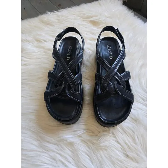 Anthropologie Silent D Black Platform Sandals - EU 40 (9.5-10.0 US)