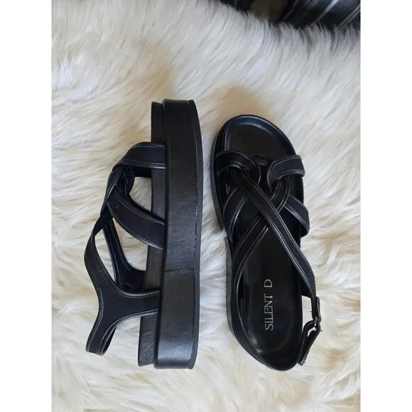 Anthropologie Silent D Black Platform Sandals - EU 40 (9.5-10.0 US)