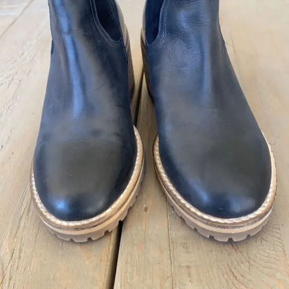 Anthropologie Silent D Brink Heeled Boots Black Leather &amp; Suede EU 36 NWOB