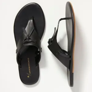 AnthropologieLace-Up Flip-Flop Sandals - black