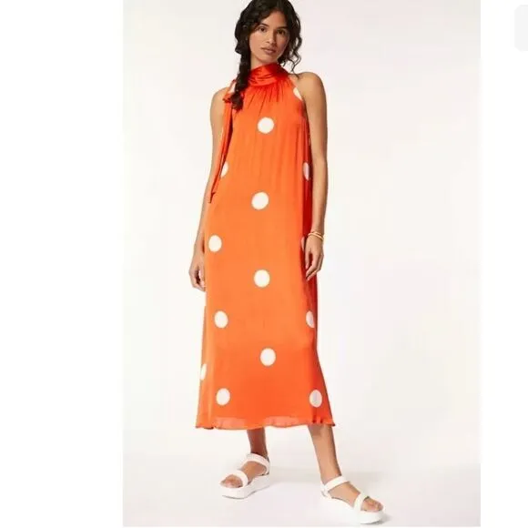 Anthropologie Samant Chauhan Minnie Polka Dot Maxi Dress Size S/P