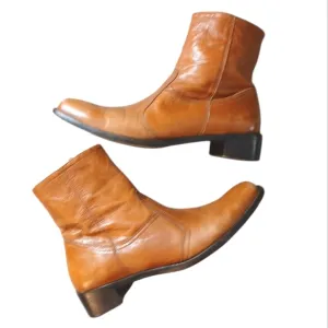 Antonio Melani Tan Leather Ankle Boots Womens Leather Boot Size 7.5