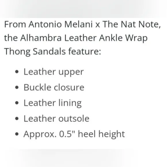 Antonio Melani X The Nat Note Leather Ankle Wrap Thong Sandals Size 8.5
